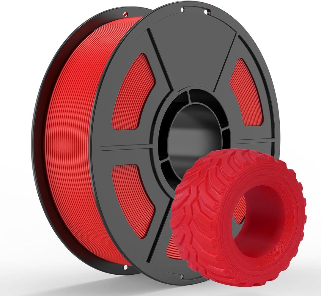 IEMAI TPU 95A 3D Printer Filament 1.75mm, Flexible & Soft Polyurethane, +/- 0.02mm Dimensional Accuracy, 1KG Spool (2.2lbs), Compatible with Most FDM Printers, Red