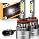 // Bulbs 6500K Cool White 36000LM 900% Brighter, Plug and Play with Cooling Fan, IP68 Waterproof Off Road Lights, Pack of 2 (H11/H9/H8)