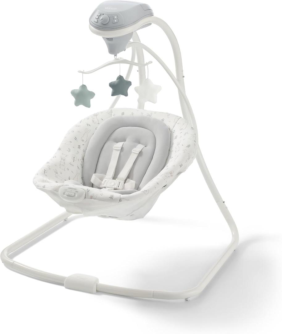 Graco Simple Sway Portable Baby Swing, Blythe
6 Gentle Swing Speeds, 2 Vibration Settings,15 Songs & Sounds, Plush Seat, Infant Support, Comfortable, Elevated Fabrics