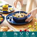 vancasso Starry Plates and Bowls Sets for 6, 24 Pieces Dinnerware Sets, Blue Reactive Glaze Dishes Sets for Kitchen, Scratch Resistant Stoneware Dishes Set, Dishwasher and Microwave Safe