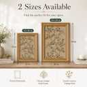 Vintage Gold Framed Vintage Floral Wall Art, Chinoiserie Botanical Framed Canvas Print, French Country Farmhouse Decor for Living Room Bedroom 16×24inch