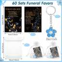 60 Sets Funeral Favors for Guests Forget Me Not Flower Keychain and Prayer Card Sympathy Gifts for Memorial Party Remembrance
