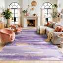 Washable Rugs 8x10 Area Rugs for Living Room: Modern Print Abstract Rug, Non-Slip Rubber Backing for Bedroom Dining Room, Large Carpets for Dorm Kids Girls Room Home Decor Aesthetic, Purple