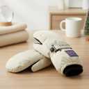 Kids Winter-Mittens Boys Girls Warm Snow Gloves Cold Weather Windproof Ski Mittens for Outdoor(for 6-12 Yrs) (Beige)