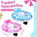 2 Sets Motorized Pool Float for Adults, Electric Inflatable Pool Lounger Float Driving Tube Floating with Pusher Handles Cup Holder for Summer Water Beach(Leaves,Blue Pink)