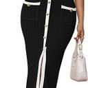 Pink Queen Women's Elegant Sweater Dress Sleeveless Slim Fit Bodycon Midi Dresses S