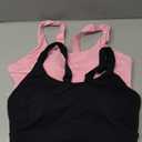 2-Pack High Impact Sports Bra for Women, Sewn-in Pads Molded Cups, Adjustable Straps for Running Gym Workout, Medium