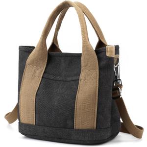 Small Tote Bag with Zipper Tote Bag for Women Canvas Crossbody Bag Shoulder Bag Satchel Hobo Bag Messenger Bag 2025 (Z06 Denim Black) Small Tote Bag with Zipper Tote Bag for Women Canvas Crossbody Bag Shoulder Bag Satchel Hobo Bag Messenger Bag 2025 (Z06 Denim Black)