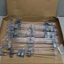 HOUSE DAY 12 Pack 14 inch Clear Plastic Skirt Hangers with Adjustable Clips, Pants Hangers 360-Rotating Swivel Hook, Clip Hangers for Pants, Trousers, Skirts, Jeans, Bulk Plastic Hangers