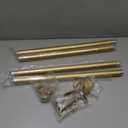 Gold Curtain Rods for Windows 48 to 84 Inch(4-7ft),1 Inch Adjustable Curtain Rod,Heavy Duty Window Rods,Decorative Swan Finials Drapery Pole,Telescoping Single Rod for Bedroom 36-88",Brass