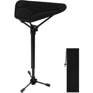 SUPVOX Portable Folding Stool: 3 Gear Adjustable Height Triangle Seat with 330lbs Capacity - Heavy-Duty Aluminum Telescopic Camp Stool for Fishing, Hiking, Golf & Queuing