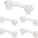 Franklin Brass Victorian (5-Pack) Cabinet Handles 3" Hole Center Clear Kitchen Drawer Pulls Dresser, Furniture Hardware PN0300-CLR-C1