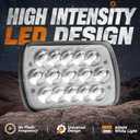 Auto Dynasty H6054 LED Headlight assembly 7x6 5x7 Headlamp Hi/Low Sealed Beam Compatible with Chevy Express Blazer Van GMC S10 C/K Ford E/F Jeep Wrangler YJ XJ CherokeeTruck Van, 5000K Output, Chrome