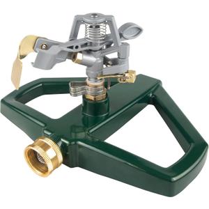 Sprinklers for Yard with Metal Base, Heavy Duty Sprinklers 360 Degree Rotating, Adjustable Zinc Alloy Sprinkler for Yard, Garden, Lawn and Large Areas