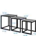 Nesting Coffee Table Set of 3, Stacking Metal Side Tables, Grey, 17.72" W x 17.72" D x 19.69" H