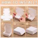 Yinkin 200 Pcs Small Kraft Paper Gift Boxes in Bulk 2.16'' x 2.16'' x 0.98'' Ornaments Mini Cardboard Boxes with Lid for Favor Earring Jewelry Bracelet(White Color)