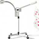 Facial Steamer Professional, Facial Steamer with Magnifying Lamp for Esthetician, 2 in 1 Ozone Steamer for Face, Face Steamer for Facial Deep Cleaning, White.