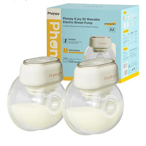 Phanpy E-Joy S2 Wearable Hands Free Portable Breast Pump, 3 Modes 8 Levels High Performance LED Touch Screen Low Noise, 7oz Capacity 20&24 mm(2 Counts)