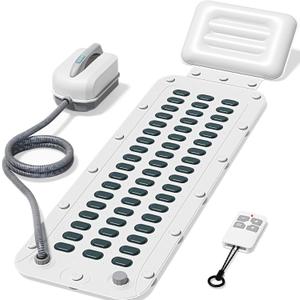 Portable Spa Bubble Bath Massager,Full Body Waterproof Spa Mat for Bathtub, 6-Speed Bubbles, Remote Control & Non-Slip Suction Cups for Home Relaxation (Grey+white)