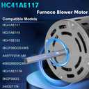 HC41AE117 Furnace Blower Motor 1/3HP 1075RPM 115V 4 Speed with 5F Capacitor Fits for Carrier Bryant Payne GE Blower Fan Motor 45117 5KCP39GGS336S HC41AE117A HC41AE115 HC41SE122