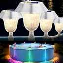 4 Pack Solar Pool Lights Pool Lights with 6 Dynamic Lighting IP68 Waterproof RGB Lights for Hot Tub Pool Garden Party