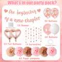 Congratulations The Beginning of a New Chapter Banner, Graduation Decorations Glitter Banners Rose Gold Garland Paper Pompoms, Farewell Party Supplies for Retirement Job Change Divorce Decoration