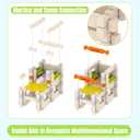 162PCS Wooden Building Blocks Set for Toddlers, Construction City Stacking Toys, Preschool Learning Educational Toys for Kids 3+ Years Girls and Boys (Police Station)