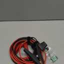 Battery Alligator Clips Clamp Clip-on to 3/8" Ring Eyelet Terminal Boost Cable Heavy Duty 30A Fuse 12V/24V 12AWG Cord 10Ft