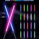 jvmusaber Dueling Lightsaber for Kids Adults, Light Sword Toy with 20 RGB Colors 4 FX Sounds, USB Rechargeable Metal Hilt