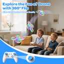 Mini Drones For Kids Beginners - With LED Lights And 2 Batteries, Remote Control RC Quadcopter with Altitude Hold and 3D Flips,Full Propeller Protect,Boys Toys Gifts(Blue)