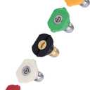 3 x HAOHIZE Pressure Washer Tips, 5 Pcs Pressure Power Washer Nozzle Tips for 1/4'' Quick Connect, 4000 PSI Multiple Degrees Pressure Washer Spray Nozzle (0, 15, 25, 40, 65) 2.5 GPM