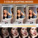 Hasipu Vanity Mirror with Lights, 22.8" x 18" LED Makeup Mirror, Lighted Makeup Mirror with Dimmable 3 Modes, Touch Screen Control Vanity Mirror Round White