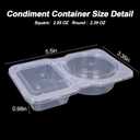 2 x 20sets Double Compartment Condiment Containers with Lids, snack box containers, Portion Cups Plastic perfect for to-go Sauce, Sampling, Dressing, Travel Snack