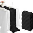 combocube 12 Pack 35x120 Inch 10Ft Cheesecloth Long Table Runner Gauze Rustic Romantic Table Cloth for Halloween Wedding Reception Bridal Shower Holiday Birthday Party Table Decorations, Black
