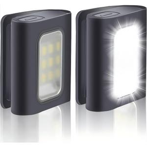 2 Pack Outdoor Night Running Lights, LED Running Lights for Runners with Rechargeable Battery for Camping, Hiking, Walking, Jogging, Outdoor Adventure (Black1)
