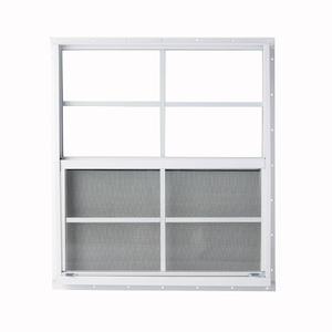 2 Pack Shed Windows, 24"x24" Flush Mount Chicken Coop Windows with Thicker Tempered Glass and Screen, Sliding Windows for Chicken Coop, Shed, Garage, Playhouse, Barn,Greenhouse, White
