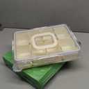 TCHZA Snackle Box Container, Dishwasher Safety - Divided Serving Tray with Lid and Handle, Charcuterie Board for Portable Snack Platters - Clear Organizer for Fruits Snacks,Perfect for Road Travel