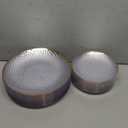 Rubtlamp 100Pcs Clear Gold Plastic Plates, Disposable Plates With Gold Rim, Heavy-duty Party Platos, Hammered Plastic Plates Include 50 Clear Dessert Platos, 50 Dinner Platos for Thanksgiving