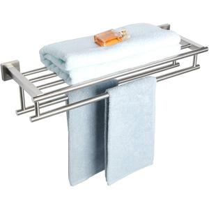 Alise Towel Rack,Towel Holder Towel Shelf with Double Towel Bars for Bathroom Lavatory,SUS 304 Stainless Steel Wall Mount Towel Hanger Storage,24-Inch Brushed Nickel,GZ8000-LS