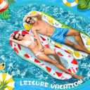 2 Pcs Inflatable Pool Float Mat Rafts with Headrest 59x31 Inch Loungers Sun Tanning Float for Adult Cool Water Hammock Chair for Summer Swimming Pool Lake Beach Party Toys