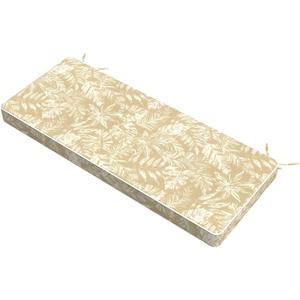 Outdoor Bench Cushion 45x18x3 Inch, Bench Furniture Cushion for Loveseat Sofa Couch Bench Garden Porch Glider, Tropical Leaf Oat