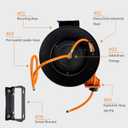Giraffe Tools TA10 Retractable Air Hose Reel Swivel with 3/8 in. x 25 ft Hybrid Hose Max 300 PSI, Industrial Wall Mounted Compressor Hose Reel Heavy Duty, Air Compressor Heavy Duty Steel Reel