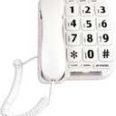 JF11W Big Button Phone for Seniors Home Phone Corded Landline Phone for Elderly Amplified Telephone for Hearing Impaired Aid Telephones with Loud Speakerphone Desktop Telephone