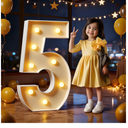 Marquee Numbers 3 Feet Tall Large Light Up Numbers 5th 15th 25th Five is A Vibe Birthday Decorations Big Yellow Light Outdoor Anniversary Decorations Balloon Arch Kit Party Backdrop 5