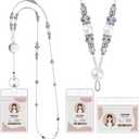 Teacher Lanyards for Id Badges and Keys, Beaded Badge Lanyard with Retractable Reel Pearl Necklace Cute Lanyards for Women
