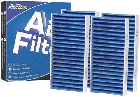 Forccord 4-Pack HEPA Cabin Air Filter Fits for Jeep Liberty (2008-2012)/ Dodge Nitro (2007-2011) Activated Carbon Cabin Filter Replacement CF10747 68033193AA Car Accessories