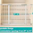 44.72"-46.89" Baby and Pet Safety Gate, 30" Tall Metal Walk-Thru Gate for Doorways & Stairs, Easy One-Hand Open, Dual Lock, Extensions & Wall Mounts Included (Gray, 29"-46" W x 30.5“H)