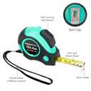 Amazon Basics Retractable Tape Measure with Metric and SAE Measurements, 16 ft / 192 in, Turquoise