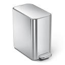 simplehuman Slim Step Can, 5L / 1.3 Gallon Compact Bathroom Trash Can, Liner Pocket®, Sleek Internal Hinge, 150,000-Step All-Steel Pedal, Lid Shox® Silent Close, Brushed Stainless Steel
