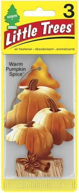 Little Trees Auto Air Freshener, Hanging Card, Warm Pumpkin Spice Fragrance 3-Pack